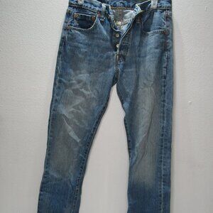 Levi's Jeans Mens 501 29x34 100% Cotton Button Fly Denim straight leg